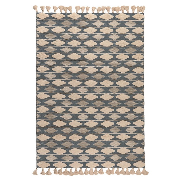 Ковер Tkano из хлопка синего цвета Argyle из коллекции Ethnic, 160х230 см TK20-DR0038 Фото № 1