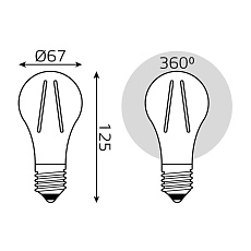 Лампа светодиодная филаментная Gauss E27 30W 2700K прозрачная 102902130 4