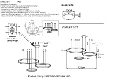 Подвесной светодиодный светильник Crystal Lux Fortuna SP158W Led Gold 2
