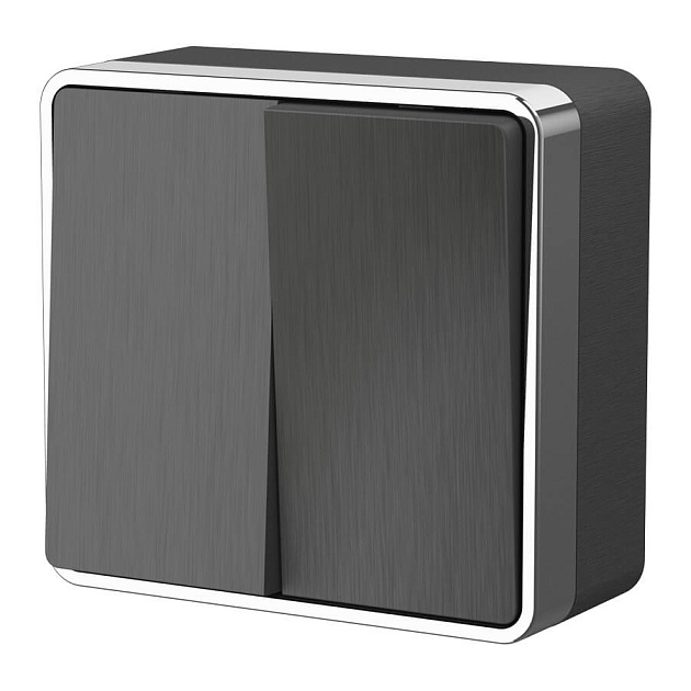 Выключатель двухклавишный Werkel Gallant графит рифленый W5020004 4690389164132 изображение 1 Выключатель двухклавишный Werkel Gallant графит рифленый W5020004 4690389164132 Фото № 1