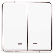 Выключатель ЭРА Эксперт 11-1505-01 двойной с подсветкой IP55 10АХ-250В ОУ белый Б0063282 1