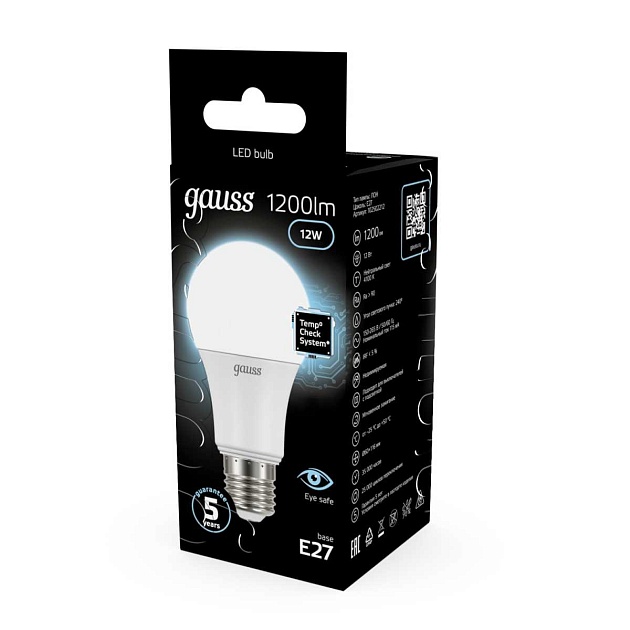 Лампа светодиодная Gauss E27 12W 4100K матовая 102502212 Фото № 3