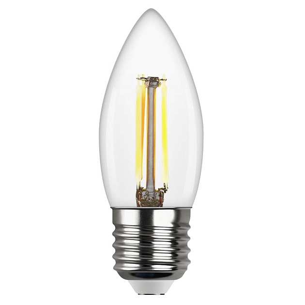 Лампа светодиодная филаментная REV C37 E27 5W DECO Premium теплый свет свеча 32424 9 фото 2