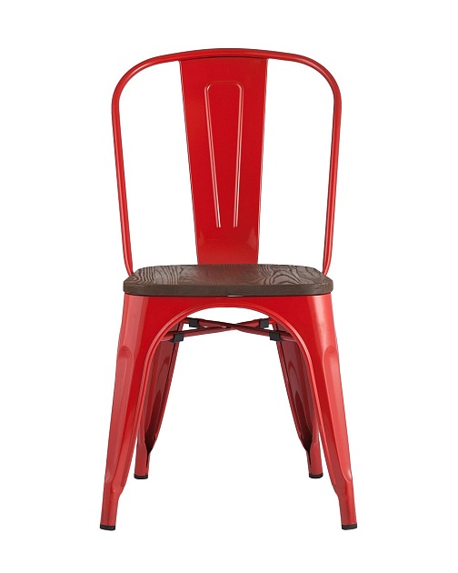 Барный стул Tolix красный глянцевый + темное дерево YD-H440B-W LG-03 фото 5