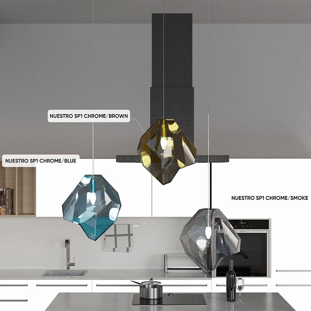 Подвесной светильник Crystal Lux NUESTRO SP1 CHROME/BROWN Фото № 3
