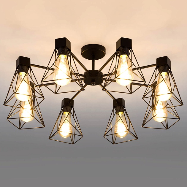 Потолочная люстра Eurosvet 70107/8 черный изображение 4 Потолочная люстра Eurosvet 70107/8 черный Фото № 4