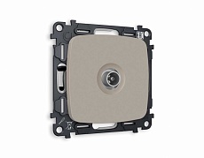 Комплект механизма TV розетки проходной AMBRELLA VOLT OMEGA Серо-бежевый матовый 5-1000 MHz 4dB QUANT (OP3730, VM211) MO373030