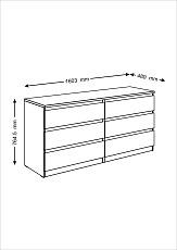 Комод Шведский Стандарт Мальта 160х76 с 6 ящиками 2.05.02.060.5 3