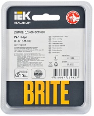 Рамка 1-постовая IEK Brite РУ-1-1-БрЧ черная BR-M12-M-K02 2