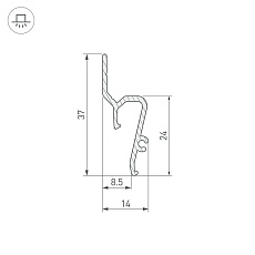 Профиль для натяжного потолка Arlight Stretch-Shadow-Tech-2000 Black 039509 1