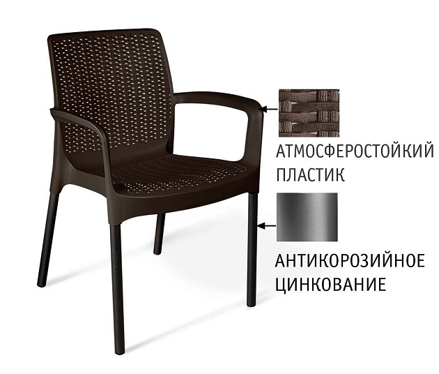 Садовое кресло Sheffilton SHT-S68 черно-коричневый/черный муар 4803229203 фото 5