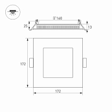 Встраиваемый светодиодный светильник Arlight DL-172x172M-15W Warm White 020133 3