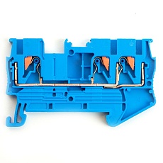 Зажим пружинный, 3-проводной проходной ЗНИ - 2,5, JXB PT 2.5 TW, синий LD573-2-25 49251 2