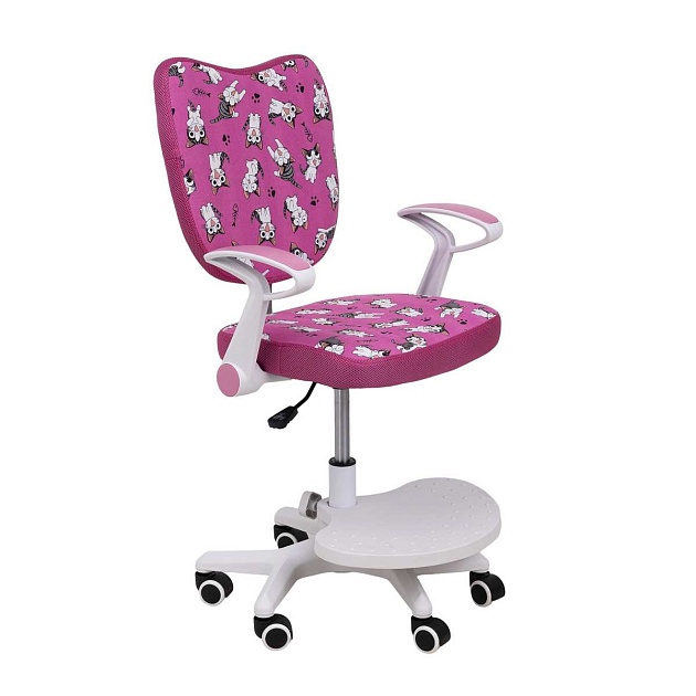 Детское кресло AksHome Catty фуксия с котятами, ткань 84764 изображение 1 Детское кресло AksHome Catty фуксия с котятами, ткань 84764 Фото № 1