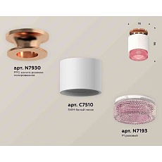 Комплект накладного светильника Ambrella light Techno Spot XS7510142 SWH/PI белый песок/розовый (N7930, C7510, N7193) 1