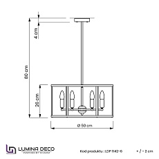 Подвесная люстра Lumina Deco Lorton LDP 1142-6 BK+MD 1