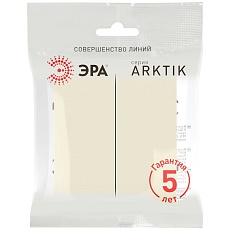 Переключатель ЭРА Arktik 16-1106-02 двойной 10АХ-250В слоновая кость Б0070365 1