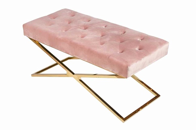Банкетка ArtHomeDecor Cross ID-78 GL Pink изображение 2 Банкетка ArtHomeDecor Cross ID-78 GL Pink Фото № 2