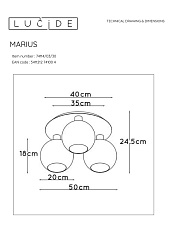 Потолочная люстра Lucide Marius 74114/03/30 1