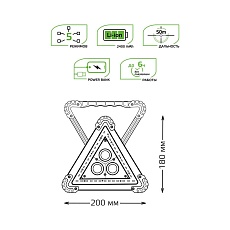 Автомобильный светодиодный фонарь Gauss аккумуляторный 180х200 800 лм GF802 2
