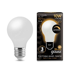 Лампа светодиодная филаментная Gauss E27 10W 2700К матовая 102202110 1