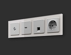 Комплект механизма розетки HDMI 2.0 AMBRELLA VOLT ALFA Серебро глянец 40V/500mA 2.0GHz 5-18Gbit/s QUANT (AP4140, VM222) MA414010 1