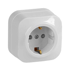 Розетка 2P+PE IEK Glory со шторками белая ERH14-K01-16