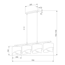 Подвесная люстра TK Lighting 4822 Grant White 1