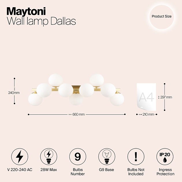 Бра Maytoni Dallas MOD547WL-09BS изображение 2 Бра Maytoni Dallas MOD547WL-09BS Фото № 2