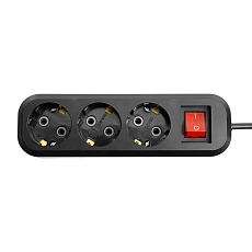 Удлинитель трехместный с/з с выключателем Stekker HM03-31-05 3x0,75, 5м Home (У10А-002), черный 50423 2