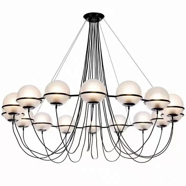 Подвесная люстра iLamp Globe 10346P/16 BK-WH Фото № 1