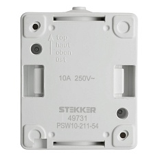 Выключатель одноклавишный Stekker Велена белый/серый PSW10-211-54 49731 5