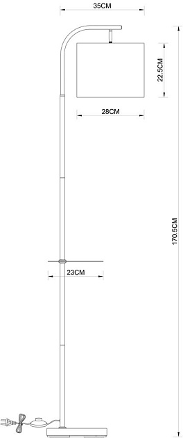 Торшер Arte Lamp Connor A4053PN-1BK фото 2