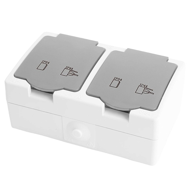 Розетка 2-местная с крышкой Stekker Велена PST16-22-54 49730 Фото № 7