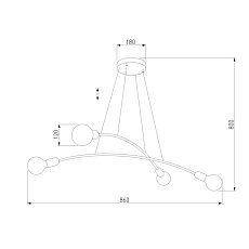 Подвесная люстра TK Lighting 2724 Helix Black 1