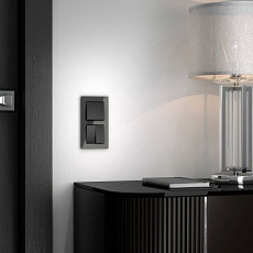 Выключатель Werkel Hammer двухклавишный проходной черный W1222008 4690389162473 2