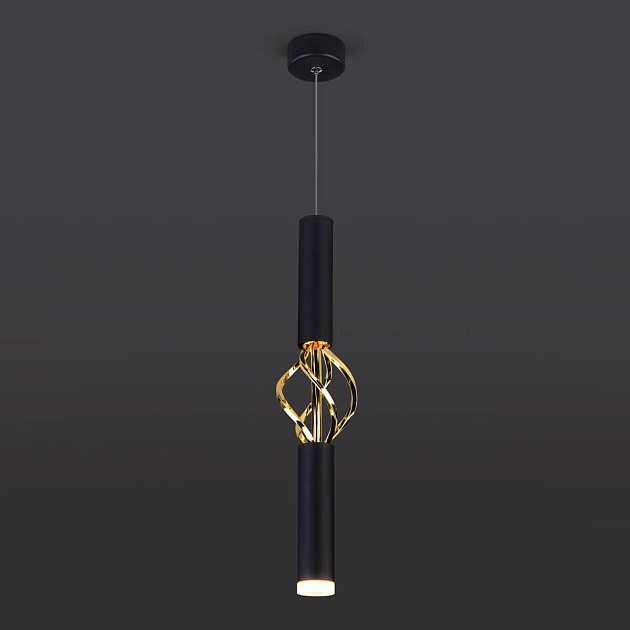 Подвесной светодиодный светильник Eurosvet Lance 50191/1 LED черный/золото фото 4
