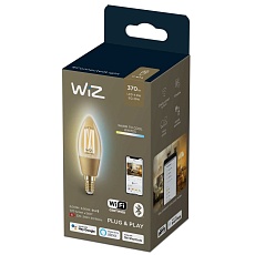 Лампа светодиодная филаментная диммируемая WiZ E14 4,9W 2700-6500K золото Wi-Fi BLE 25W C35E14920-50Amb1PF/6 929003017701 3