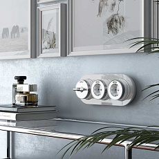 Розетка с заземлением Werkel Vintage белый матовый/хром W5871050 4690389174698 2