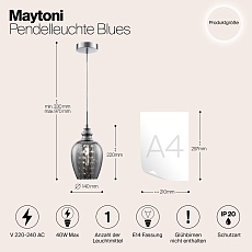 Подвесной светильник Maytoni Blues MOD033-PL-01-N 1