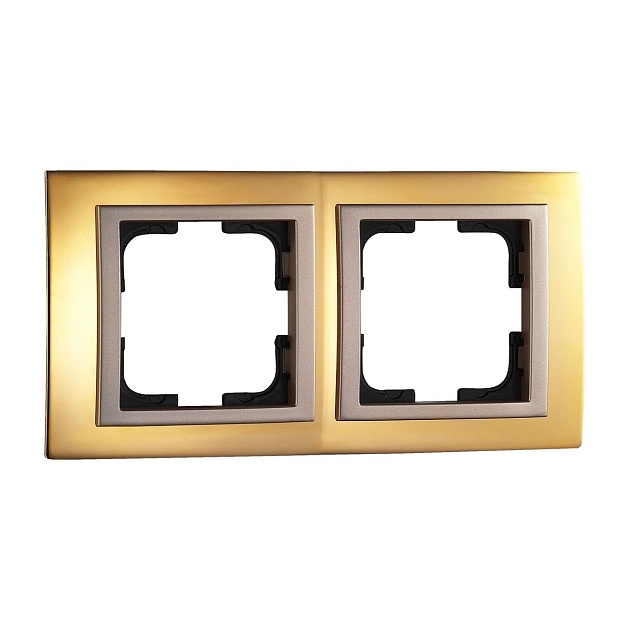 Рамка 2-постовая Mono Electric Chrome золото 106-440000-161 фото 