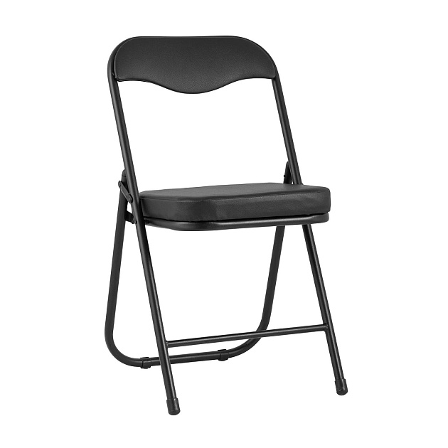 Складной стул Stool Group ДЖОН каркас черный обивка кожзам черный RS04K-BL/BLPVC фото 