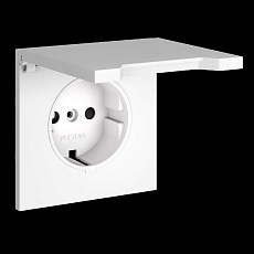 Накладка для розетки с заземлением защитными шторками и крышкой S70 (белый матовый) Voltum VLS000802