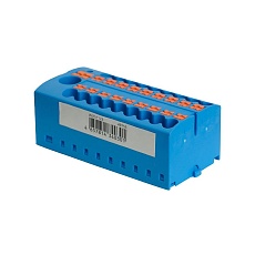 Зажим блочный (групп) для распред.тока нагрузки push-in на 18 точек, сеч 2,5 мм2,690V,41А, 1точка интегр. питание, синий LD580 PTFIX 6-18/25 49755 5