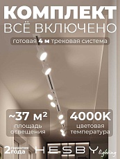 Встраиваемая однофазная трековая система Hesby Lighting Skylite №13 со светильниками HSBL_kompl_S013_VI4W4K
