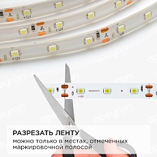 Светодиодная влагозащищенная лента Apeyron 4,8W/m 60LED/m 3528SMD холодный белый 2,5M 10-20 2