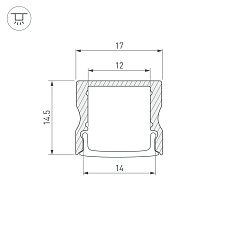 Профиль Arlight LINE-1715-2000 ANOD BLACK 044275 2