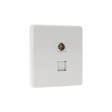 Розетка ROUND компьютерная RJ45 кат6 + TV с/у перламутр KRANZ KR-78-0722-1 3