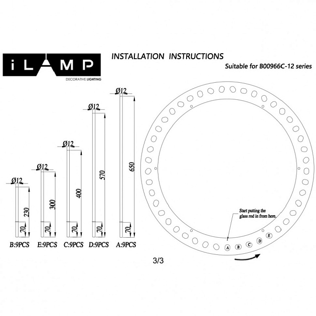 Подвесной светильник iLamp Casa 966C-12 CR+CL изображение 2 Подвесной светильник iLamp Casa 966C-12 CR+CL Фото № 2