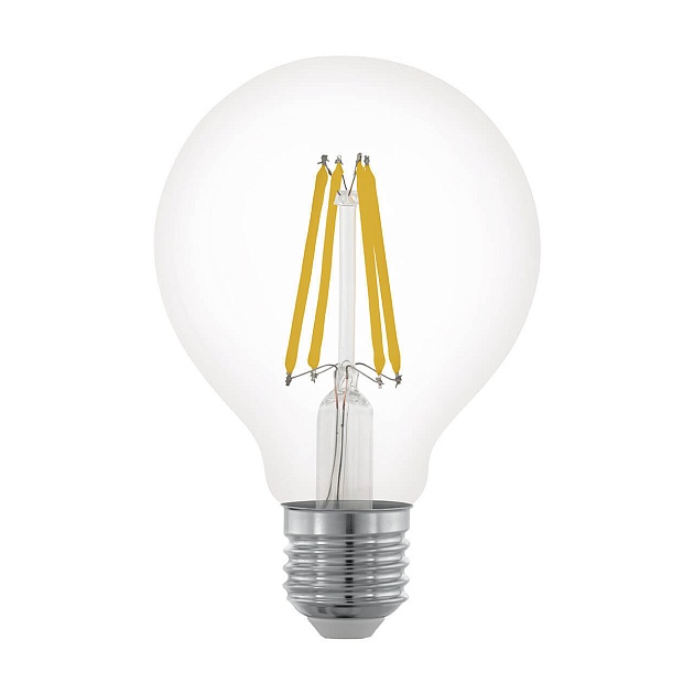 Лампа светодиодная филаментная диммируемая Eglo E27 6W 2700К прозрачная 11702 фото 